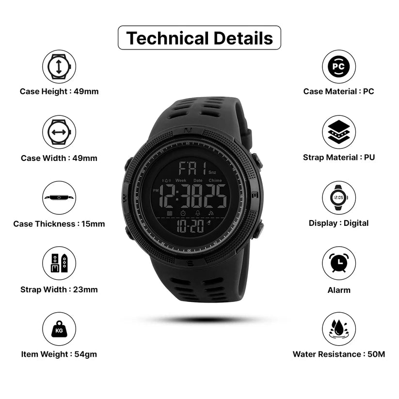 SKMEI 1251 Men Double Time Digital