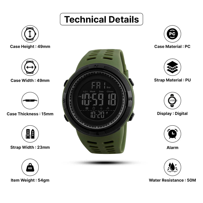 SKMEI 1251 Men Double Time Digital